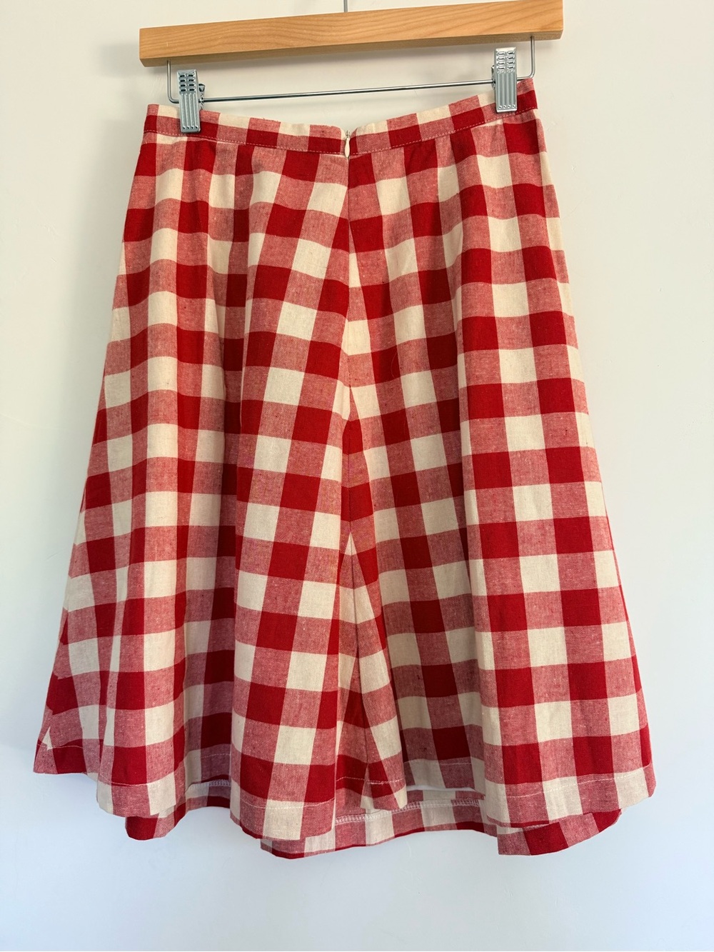 C. Luce Red & White Gingham Plaid A-Line Skirt Cottagecore Picnic NWT Small - Picture 3 of 5